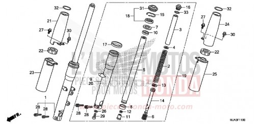 FOURCHETTE AVANT (VT750C/CA/CS) VT750CSD de 2013